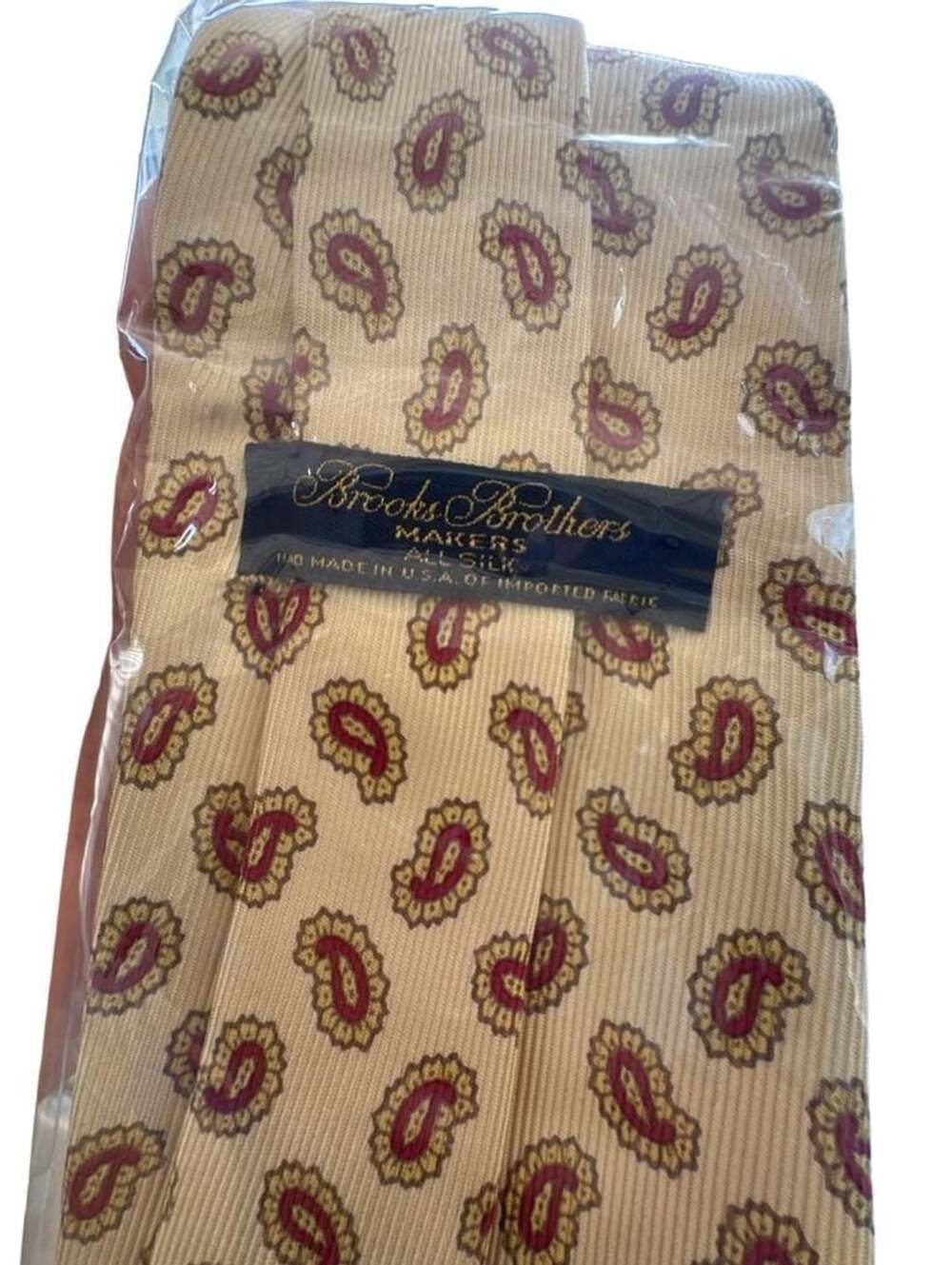 Brooks Brothers Makers Silk Paisley Tie Yellow Red